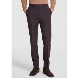 Calvin Klein Slim Fit Dress Pants Men's Size 40Wx30L Wine Plaid Work Office
